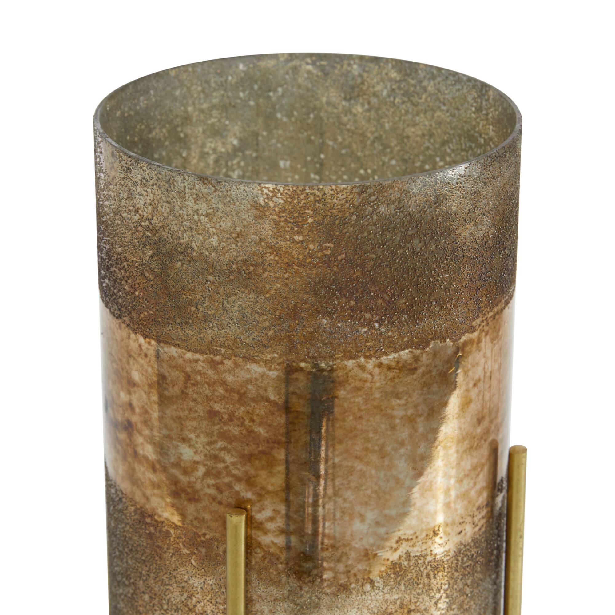 Brown Glass Contemporary Candle Holder Set